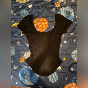 Fitted Black deep neck top